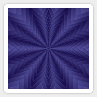 Indigo Geometric Hypnotic Star Pattern in Pretty Violet Purple Ombre Sticker